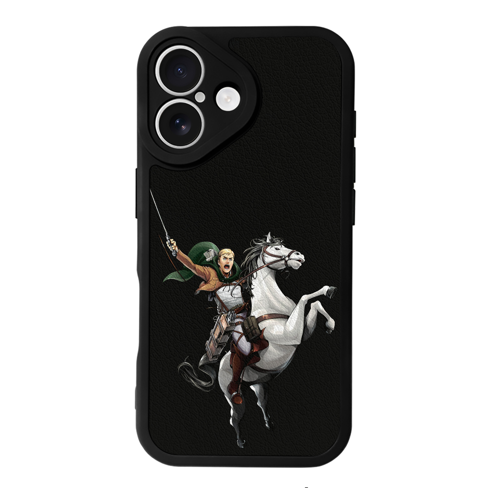 （画像用） 進撃の巨人 エルヴィン・スミス Attack on Titan Erwin Smith 【iPhone 16シリーズ対応】シリコンスマホケース（レザー調） 材質：シリコン